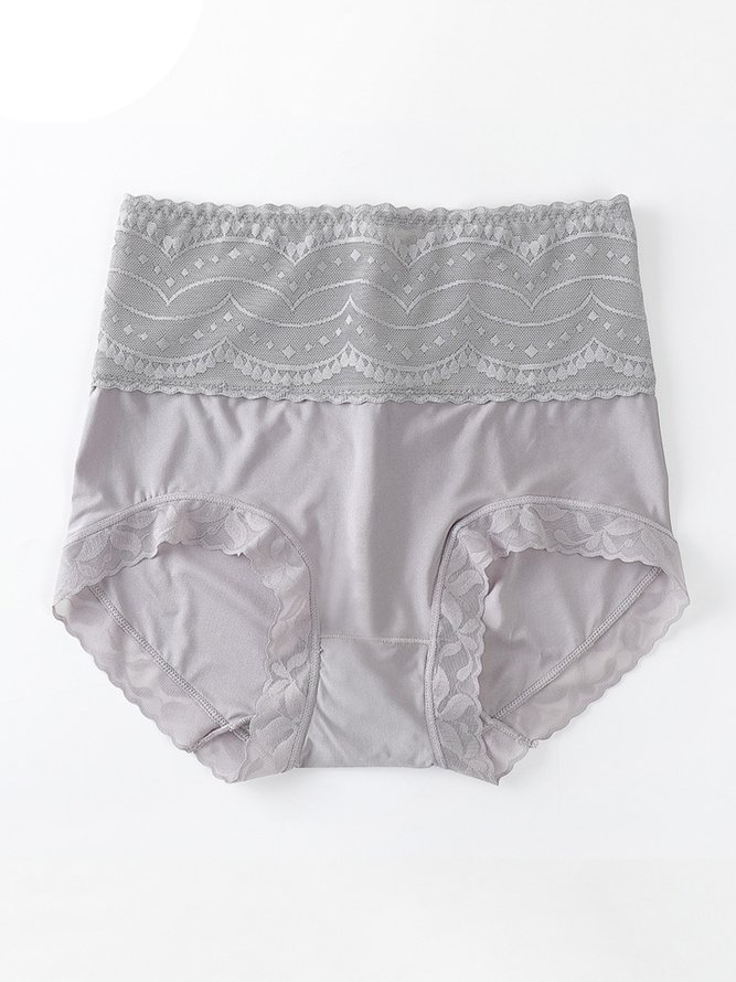 Breathable High Elastic Casual High Waist Lace Briefs Panty