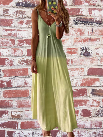 V Neck Sleeveless Cotton Maxi Summer Boho Holiday Linen Dresses