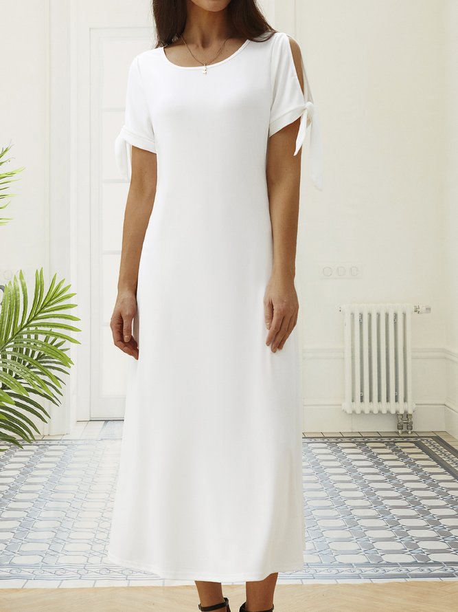 Plain Casual Crew Neck Dress