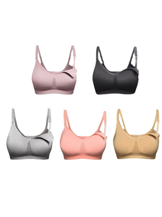 Breathable Comfortable Woven High Elasticity Front Button Nursing Bra
