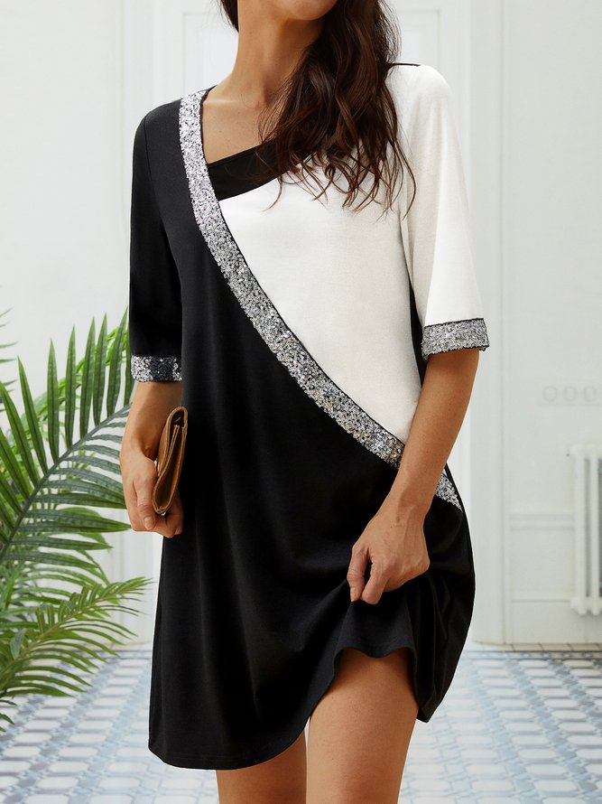 Color Block Asymmetrical Dress