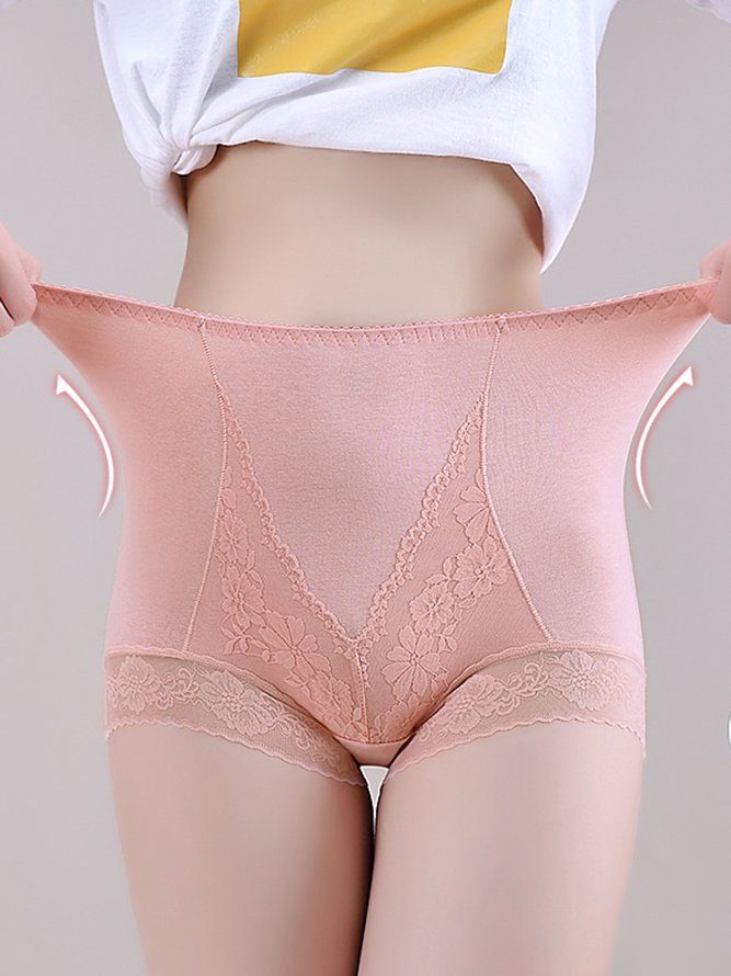 Breathable High Elastic Casual High Waist Lace Briefs