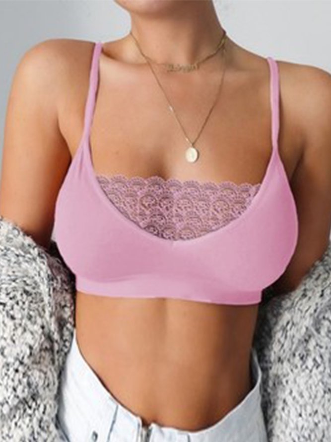 Lace Edge Sexy Perspective Plus Suspender Vest Bottomed Bra Casual Women’s bra