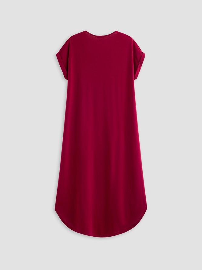 Casual Solid Short Sleeve Dresses