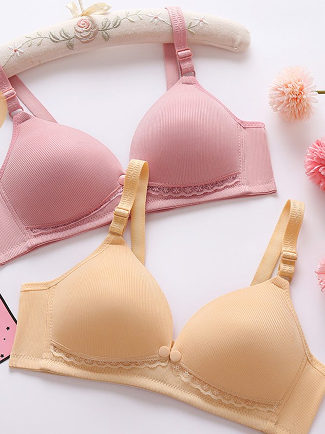 Breathable Comfortable Lace Front Button Nursing Bra