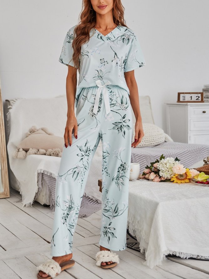 Elegant Loose Floral Pajama Set