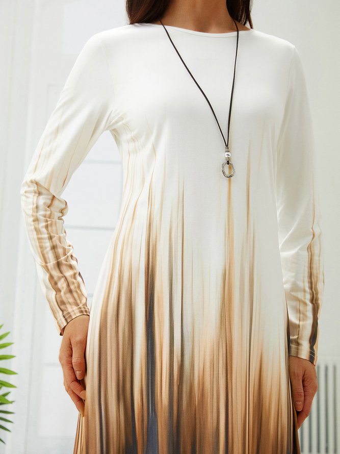 Regular Fit Ombre Cotton-Blend Dress