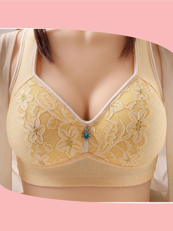 Breathable Comfort Rhinestone Wireless Bra