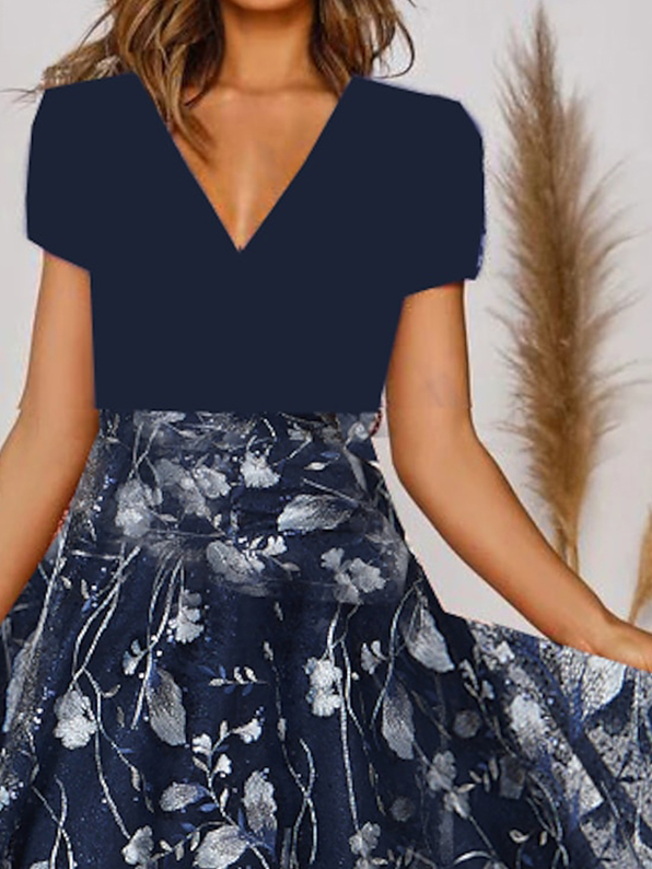 Regular Fit Crew Neck Elegant Dress