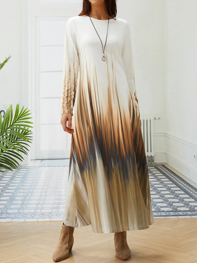 Regular Fit Ombre Cotton-Blend Dress