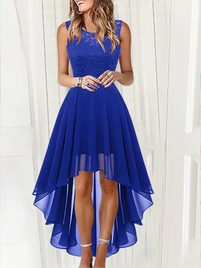 Lace Crew Neck Loose Urban Dress