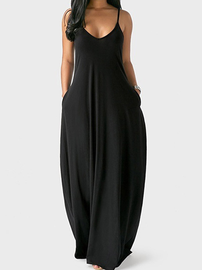 Cotton Loosen Solid Weaving Dress