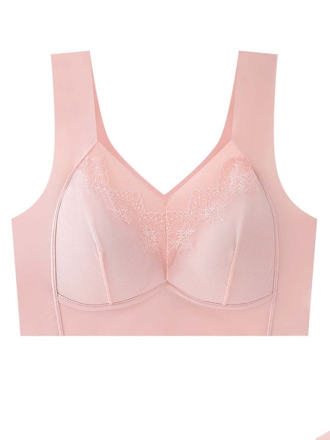 No Trace Breathable Lace Casual V Neck Bra & Bralette