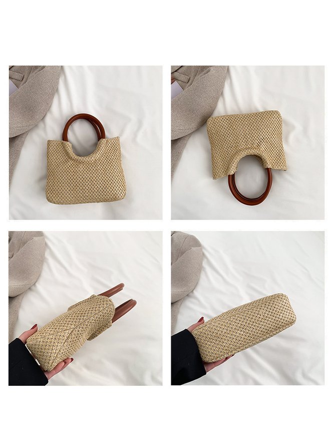 Casual Large Capacity Portable Straw Bag Women's