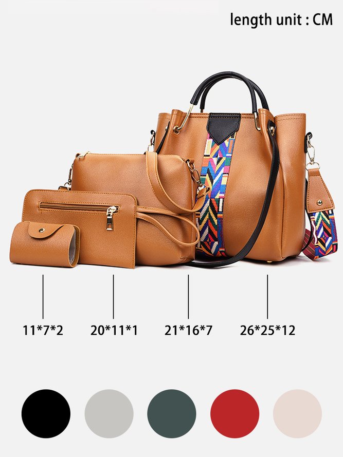Casual Leather Handbag Set Business Ladies Bag