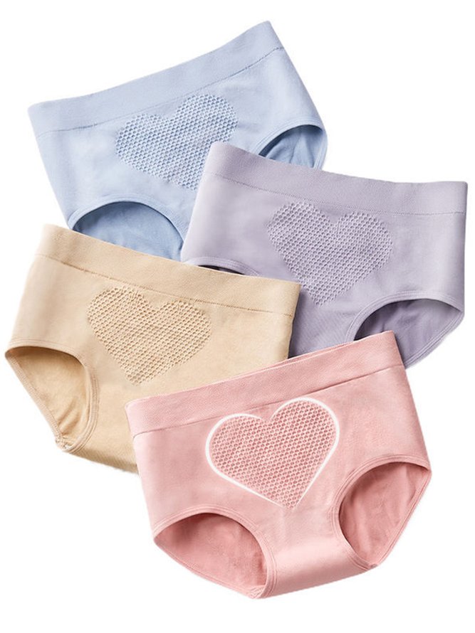 Women's Breathable Comfortable Heart Shape Woven Seamless Panty