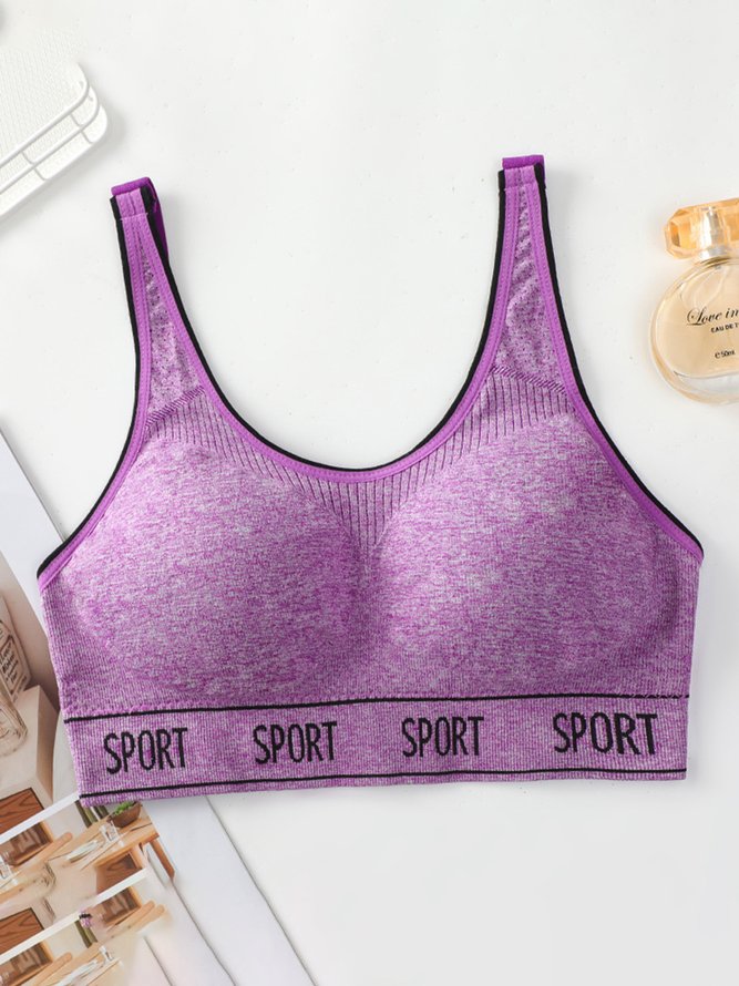 Alphabet Seamless Tank Push Up Sports Bra