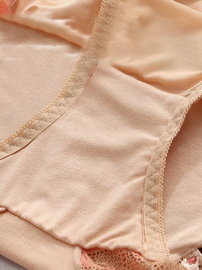 Breathable High Elastic Sexy Exquisite Lace Mid Waist Panties