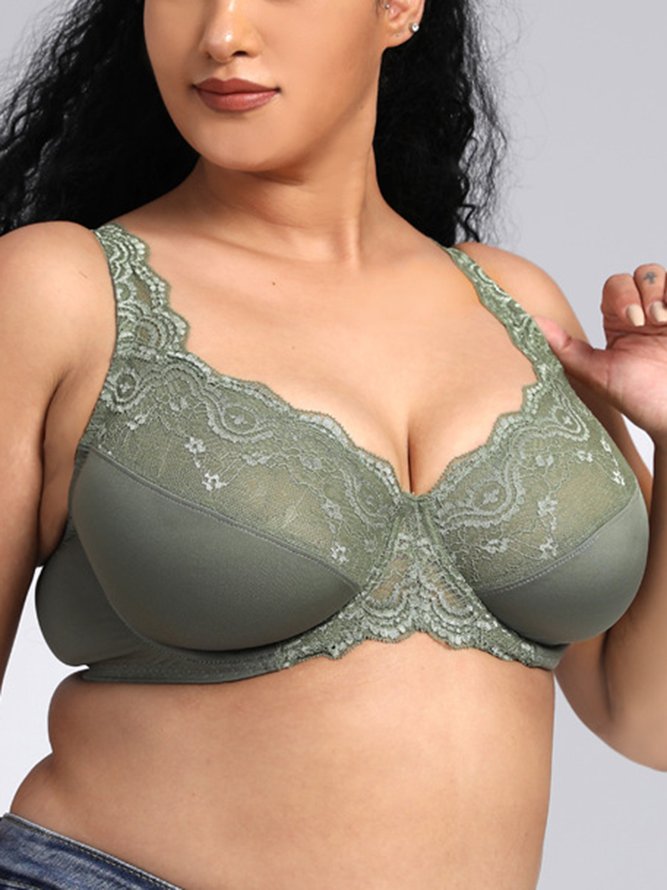 Floral Lace Thin Cup Underwired Bra