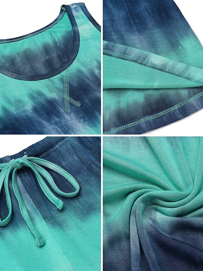 Loose Casual Tie Dye Pajama Set