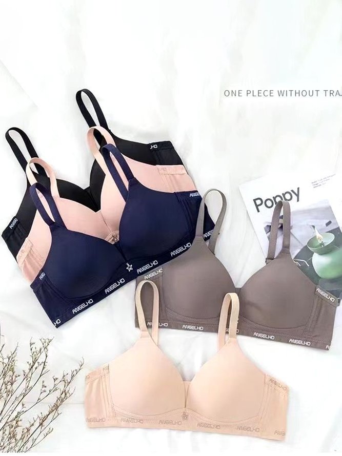 Breathable Comfort Text Light Cup Bra & Bralette