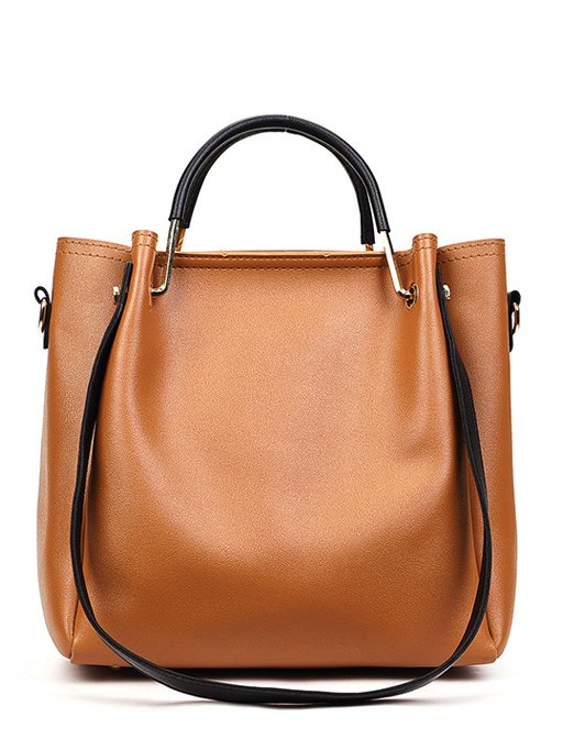 Casual Leather Handbag Set Business Ladies Bag