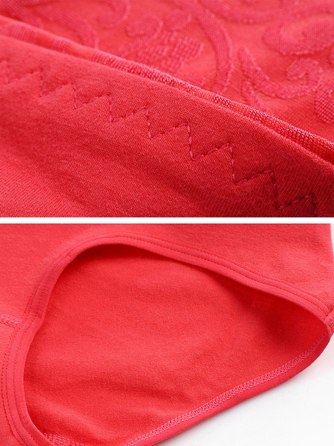 Jacquard Cotton Breathable High Waist Briefs