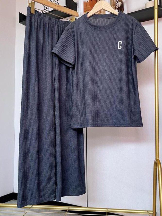 Texture Fabric Homewear Casual Suit