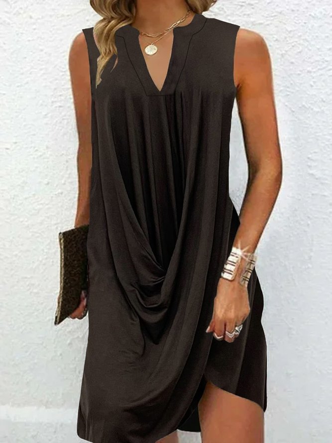 Womens V Neck Loose Casual Dress