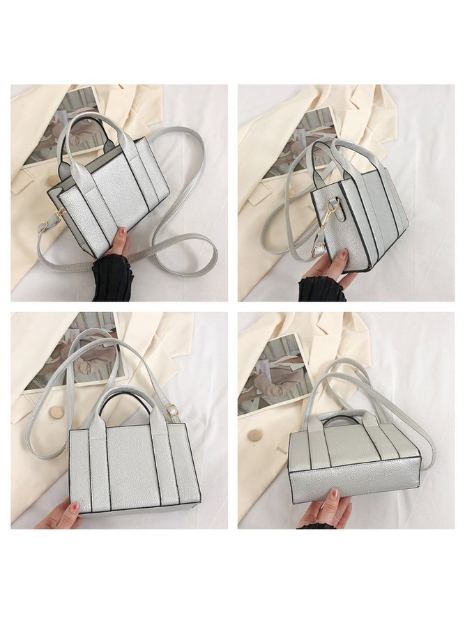 Urban Leather Stitching Plain Messenger Bag Women's Clutch Daily Commuting