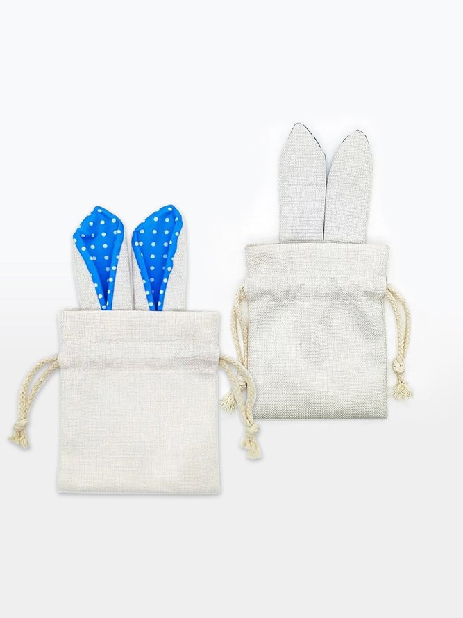 Easter Bunny Ears Canvas Storage Drawstring Bag