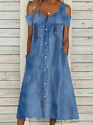 Elegant Cold Shoulder Dress