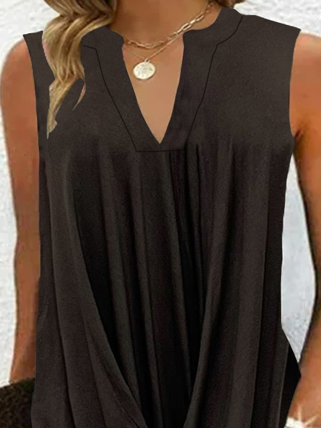 Womens V Neck Loose Casual Dress