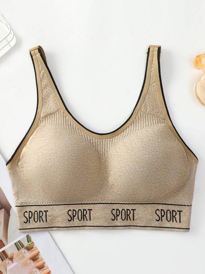 Alphabet Seamless Tank Push Up Sports Bra