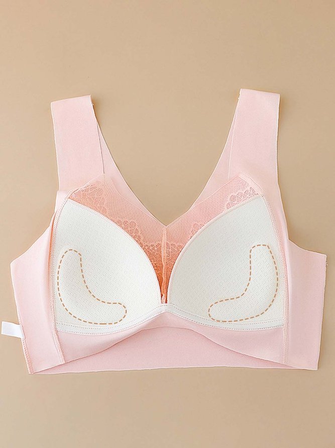 No Trace Breathable Lace Casual V Neck Bra & Bralette