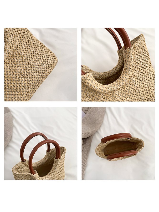 Casual Large Capacity Portable Straw Bag Women's