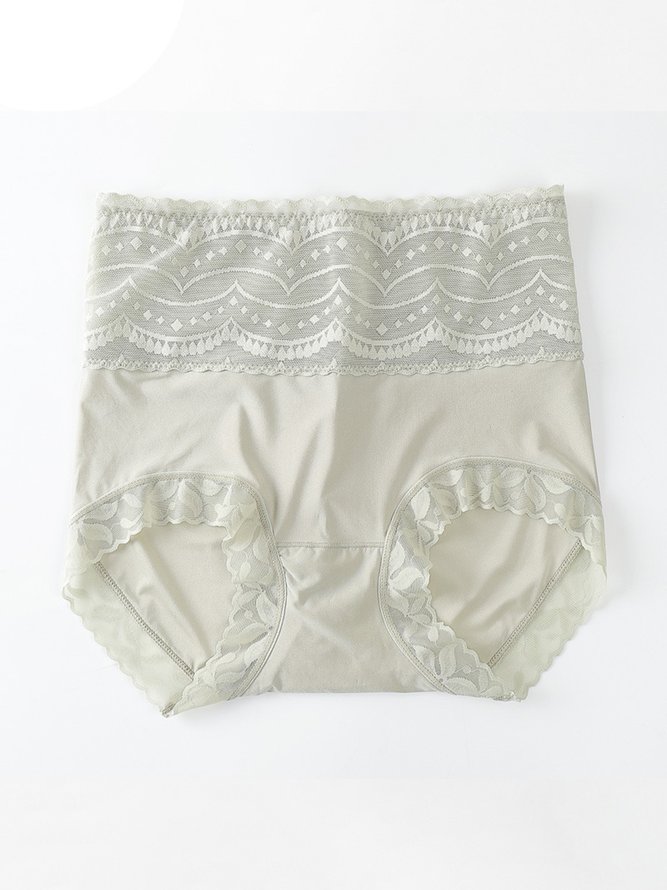 Breathable High Elastic Casual High Waist Lace Briefs Panty