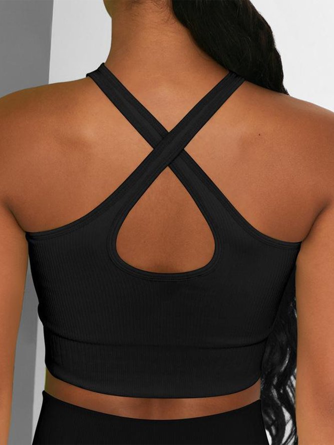 Fitness Sports Vest Fashion Gym Running Cross Strap Bra