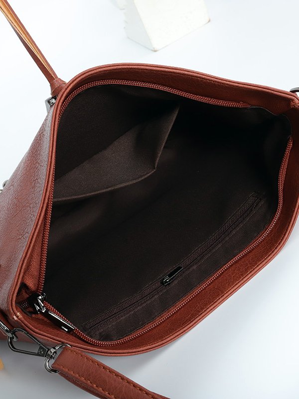 Retro Leather Tassel Messenger Bag Western Style Music Festival Women's Shoulder Bag