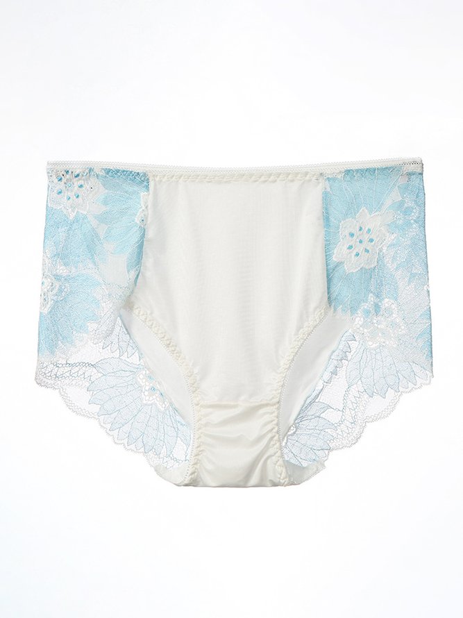 Breathable High Elastic Sexy Exquisite Lace Mid Waist Panties
