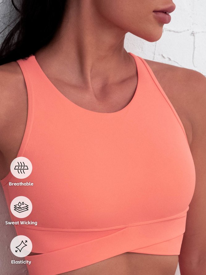 Plain Knitted Sports Sports Bra