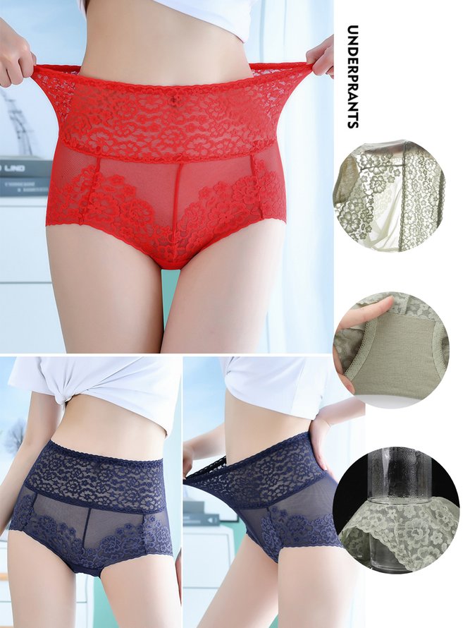 Breathable Sexy Lace High Elastic High Waist Panty