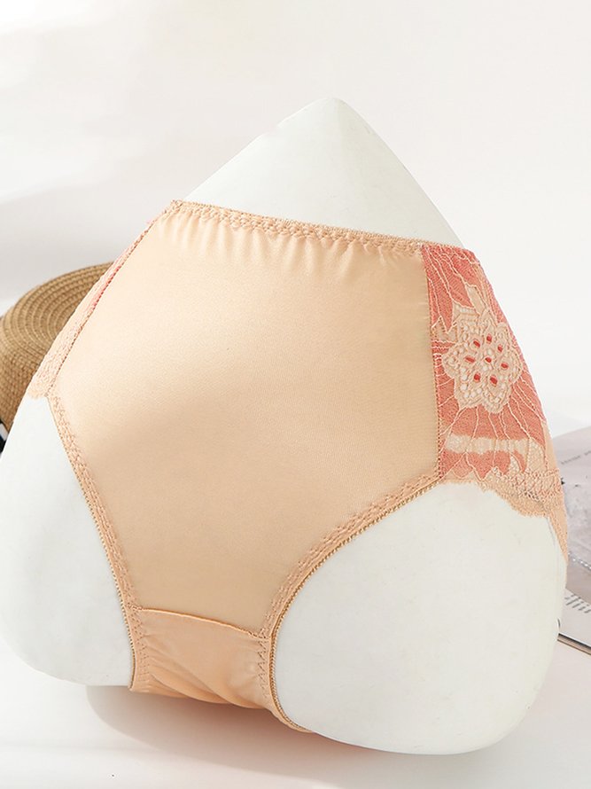 Breathable High Elastic Sexy Exquisite Lace Mid Waist Panties
