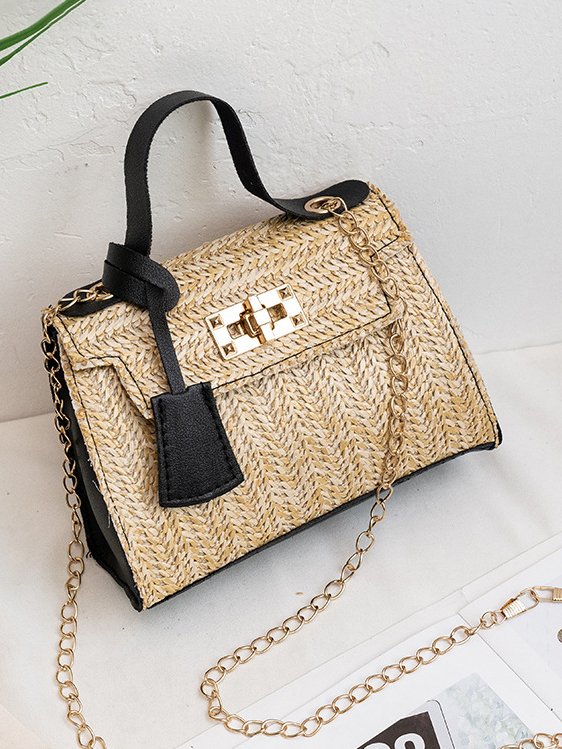 Urban Casual Straw Woven Messenger Bag Women's Handbag Vacation Daily