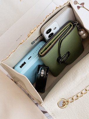 Urban Casual Flower Embroidered Leather Double Layer Messenger Bag Women