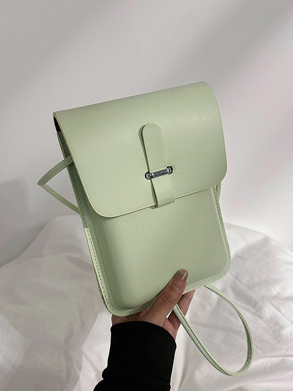 Casual Plain Leather Messenger Bag Women Daily Commuting Urban