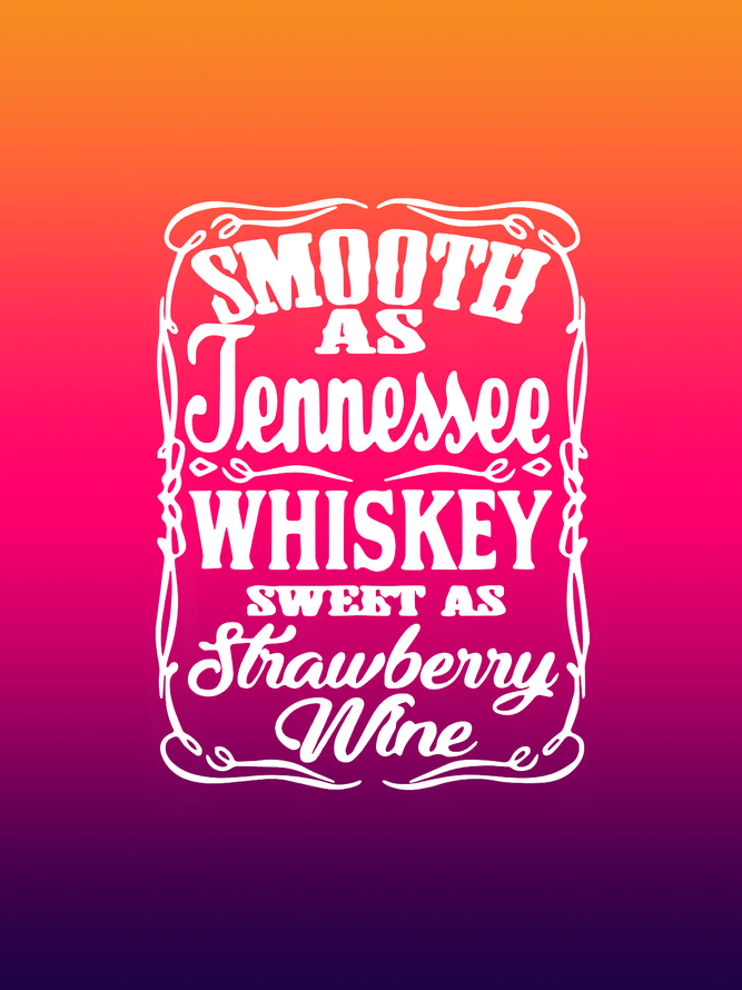 Smooth As Jennessee Slogan Gradient Linen Shoulder Bag Large Capacity Tote Bag