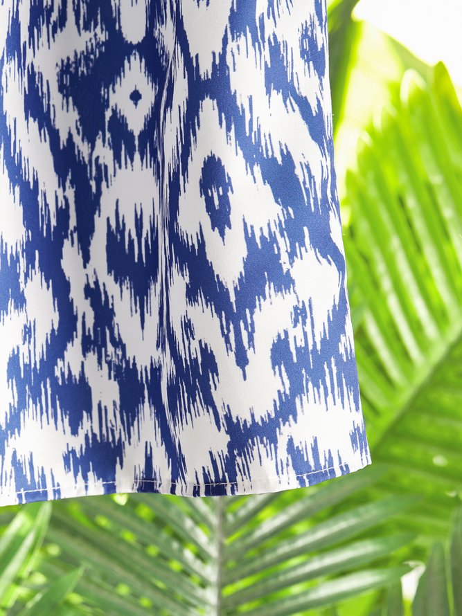 Women's Shift Dress Maxi Dress half Sleeve Floral Print Summer Fall V Neck Casual Geometric Printed Dress