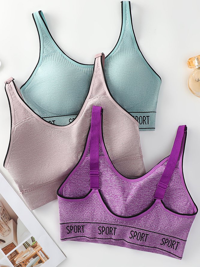 Alphabet Seamless Tank Push Up Sports Bra