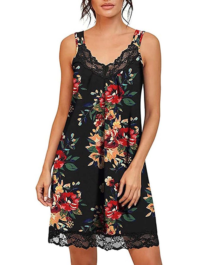 Elegant Loose Printing Nightdress